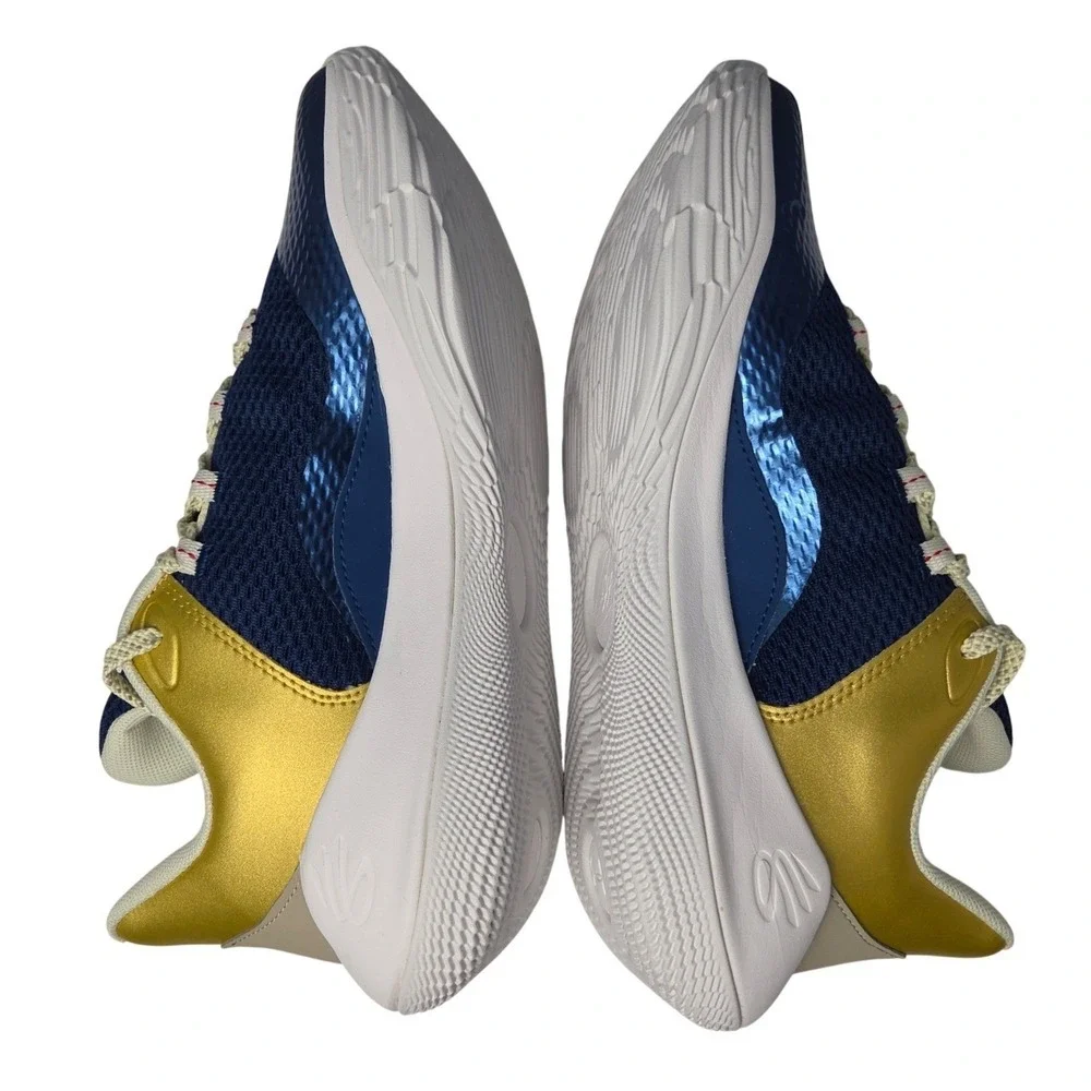 Under Armour Curry 11 GS Basketball Shoes Blue Gold Sz 7Y Youth Boy Sneakers New